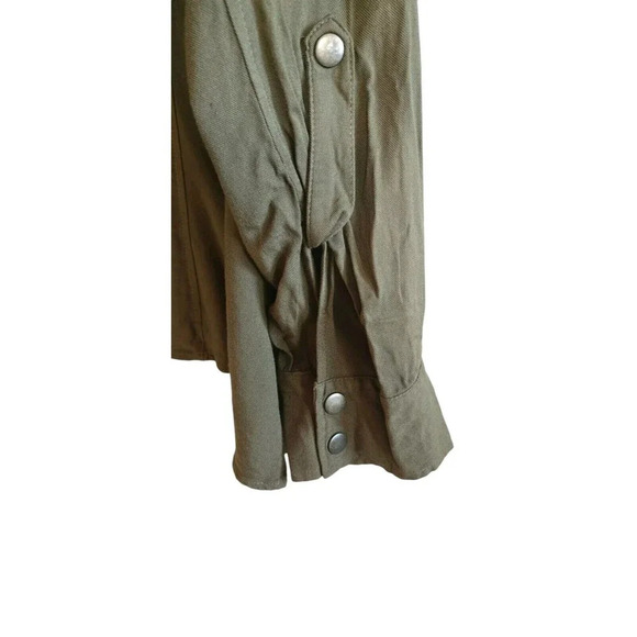 Torrid Drape Jacket Women's Size 1 Green High Low Front Zip Roll Tab Sleeve - Picture 7 of 7